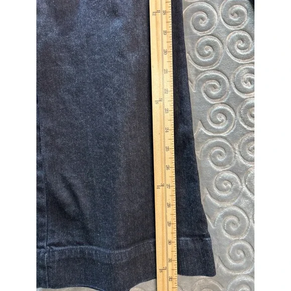 Talbots Petite Women's Dark Wash Denim Wide Leg‎ Pants Size 12P - Picture 3 of 5